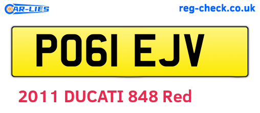 PO61EJV are the vehicle registration plates.