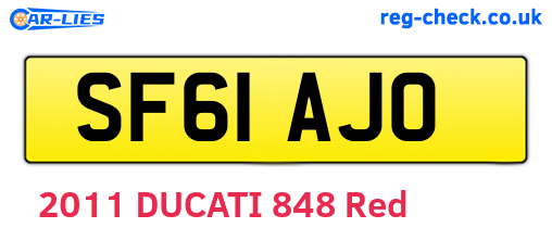 SF61AJO are the vehicle registration plates.