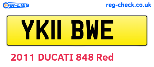 YK11BWE are the vehicle registration plates.