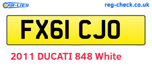 FX61CJO are the vehicle registration plates.