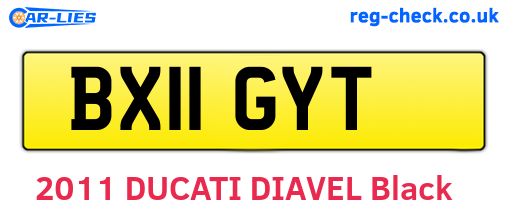 BX11GYT are the vehicle registration plates.