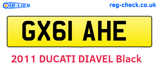 GX61AHE are the vehicle registration plates.