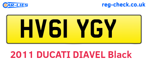 HV61YGY are the vehicle registration plates.