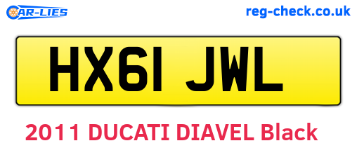 HX61JWL are the vehicle registration plates.