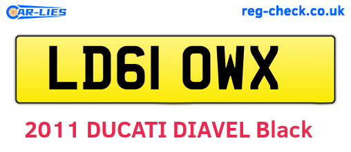 LD61OWX are the vehicle registration plates.