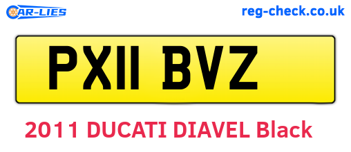 PX11BVZ are the vehicle registration plates.