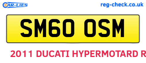 SM60OSM are the vehicle registration plates.