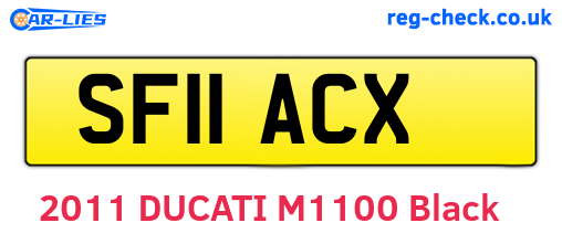 SF11ACX are the vehicle registration plates.