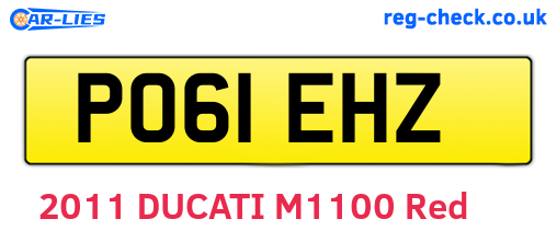 PO61EHZ are the vehicle registration plates.