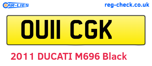OU11CGK are the vehicle registration plates.