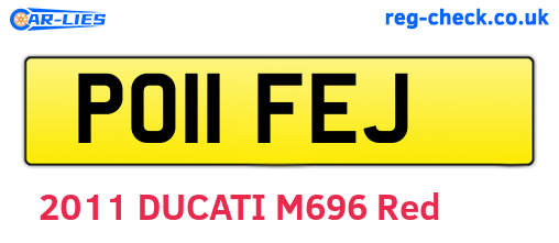 PO11FEJ are the vehicle registration plates.