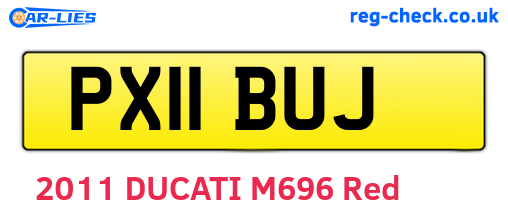 PX11BUJ are the vehicle registration plates.