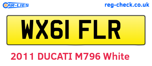WX61FLR are the vehicle registration plates.