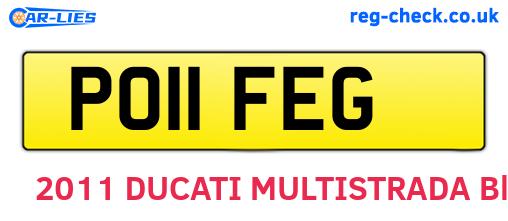 PO11FEG are the vehicle registration plates.