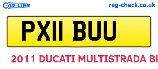 PX11BUU are the vehicle registration plates.