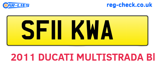 SF11KWA are the vehicle registration plates.