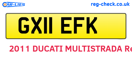GX11EFK are the vehicle registration plates.