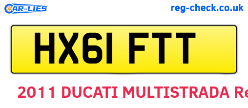 HX61FTT are the vehicle registration plates.