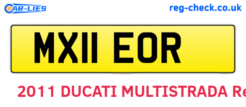 MX11EOR are the vehicle registration plates.