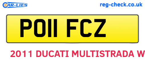 PO11FCZ are the vehicle registration plates.