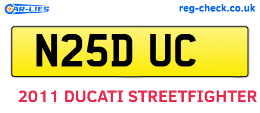 N25DUC are the vehicle registration plates.