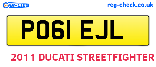 PO61EJL are the vehicle registration plates.