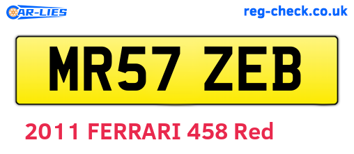 MR57ZEB are the vehicle registration plates.