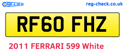 RF60FHZ are the vehicle registration plates.