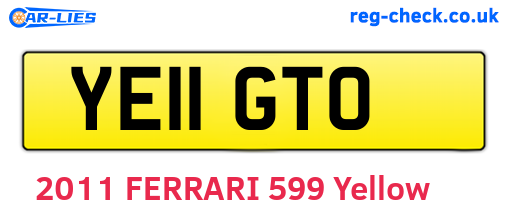 YE11GTO are the vehicle registration plates.