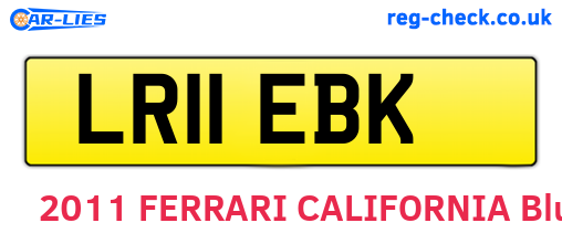 LR11EBK are the vehicle registration plates.