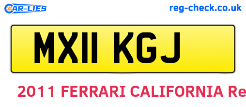 MX11KGJ are the vehicle registration plates.
