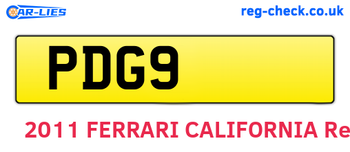 PDG9 are the vehicle registration plates.