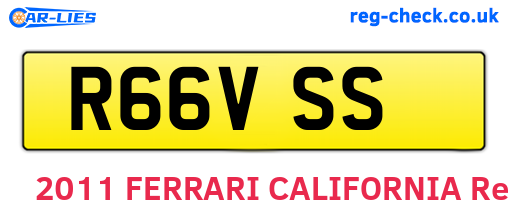 R66VSS are the vehicle registration plates.