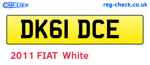 DK61DCE are the vehicle registration plates.