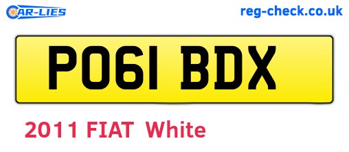 PO61BDX are the vehicle registration plates.