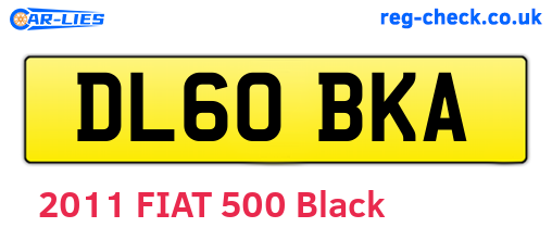 DL60BKA are the vehicle registration plates.