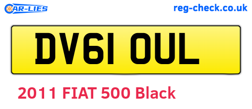 DV61OUL are the vehicle registration plates.