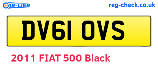 DV61OVS are the vehicle registration plates.