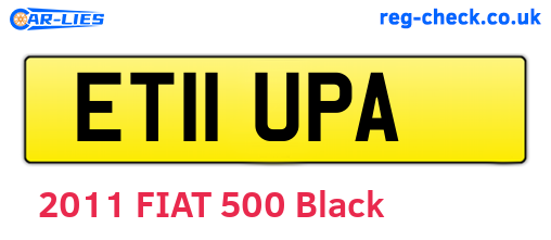 ET11UPA are the vehicle registration plates.