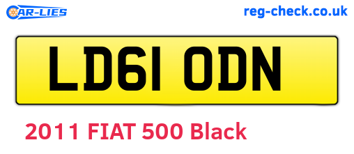 LD61ODN are the vehicle registration plates.