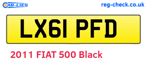 LX61PFD are the vehicle registration plates.