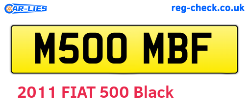 M500MBF are the vehicle registration plates.