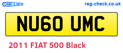 NU60UMC are the vehicle registration plates.