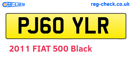 PJ60YLR are the vehicle registration plates.