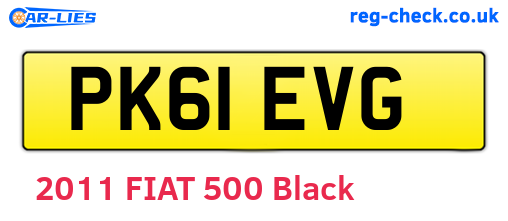 PK61EVG are the vehicle registration plates.