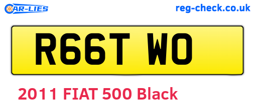 R66TWO are the vehicle registration plates.
