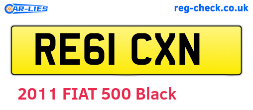 RE61CXN are the vehicle registration plates.