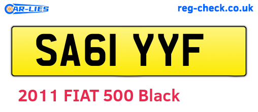 SA61YYF are the vehicle registration plates.