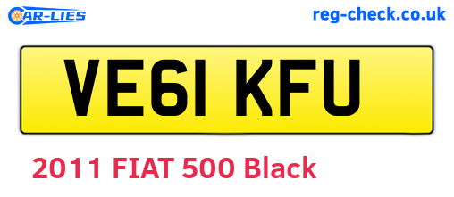 VE61KFU are the vehicle registration plates.