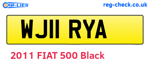 WJ11RYA are the vehicle registration plates.